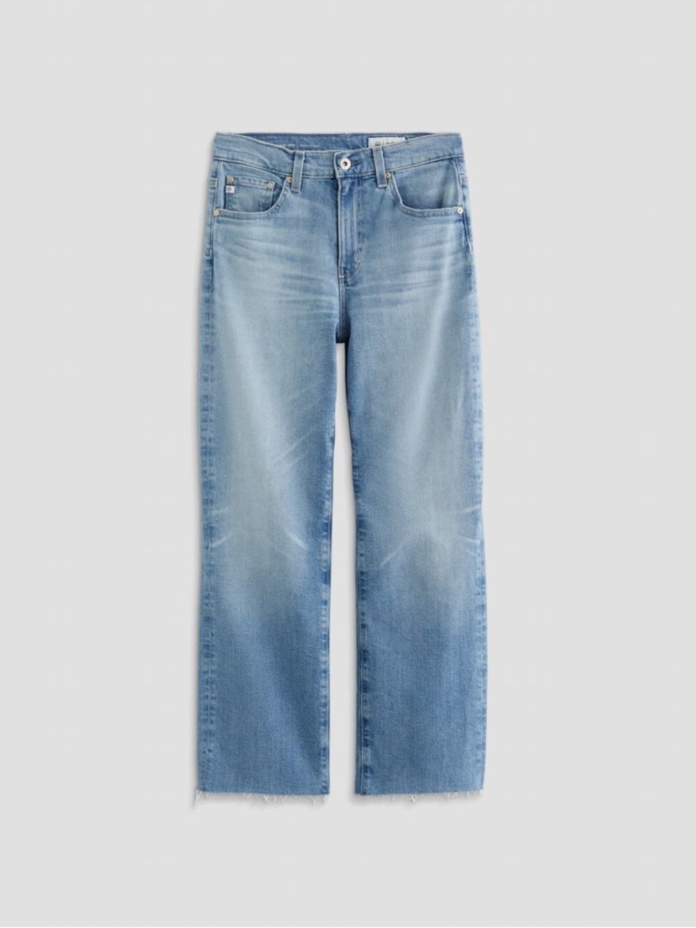 AG Brinley Light Blue High-Rise Straight Cropped Jeans